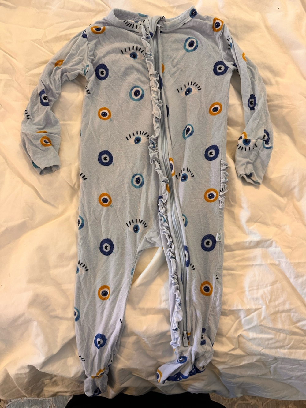 Posh Peanut Light Blue Eye-Print Sleep Sack Pajamas